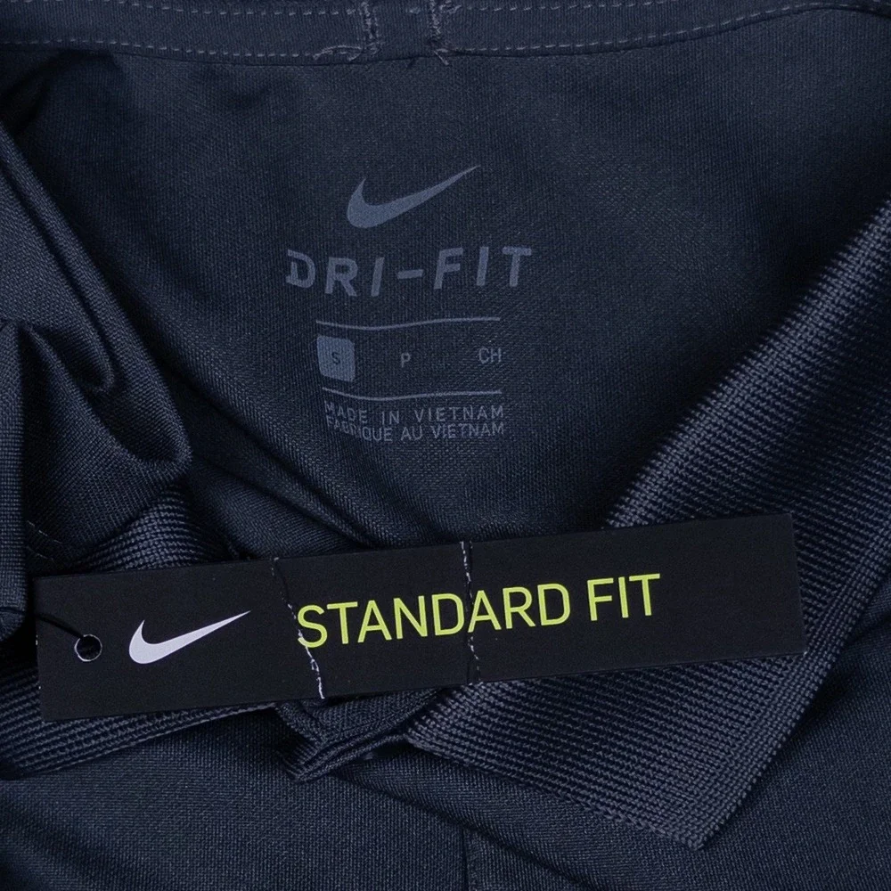Nike Mens Polo Shirt Small Gray Dri-FIT Standard Fit Short Sleeve Golf Athletic